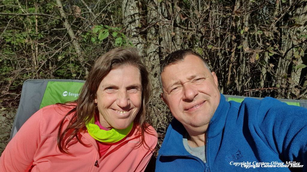 Vor der Abfahrt noch mal Sonne tanken